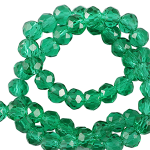 Abalorios faceteados disco 6x4mm Verde ed&eacute;n