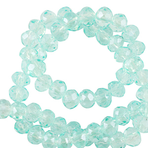 Abalorios faceteados disco 4x3mm Azul turqueza claro