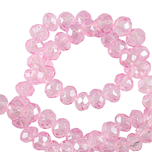 Abalorios faceteados disco 4x3mm Rosa azalea