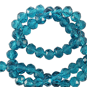 Abalorios faceteados disco 3x2mm Azul cerceta