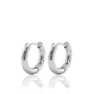 Pendientes Acero Inox criolla reversible 15mm Plateado