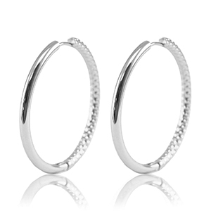 Pendientes Acero Inox criolla reversible 36mm Plateado