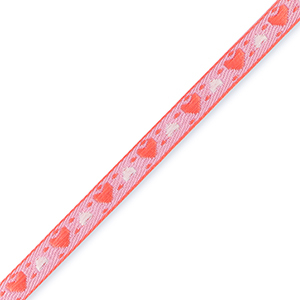 Cinta con texto corazon P&uacute;rpura paisley-amarena rojo