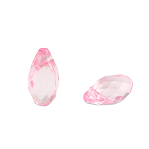 Abalorios acr&iacute;licos gota Rosa transparente