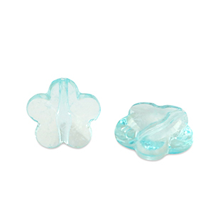 Abalorios acr&iacute;licos flor Ocean azul transparente