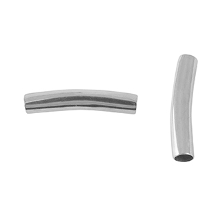 Abalorios Acero Inox tubo 30mm Plateado