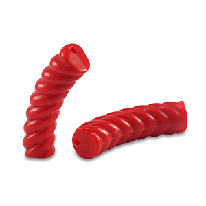 Abalorios acr&iacute;licos tubo espiral Rojo