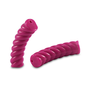 Abalorios acr&iacute;licos tubo espiral Rosa magenta