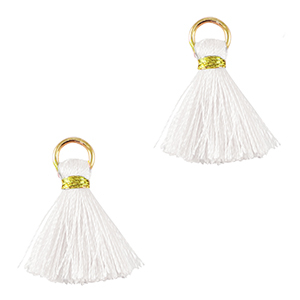 Borlas 2cm Dorado-blanco