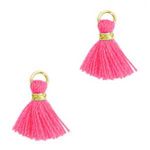 Borlas 1.2cm Dorado-rosa fucsia ne&oacute;n
