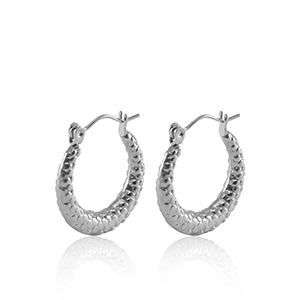Pendientes Acero Inox criolla 20mm Plateado
