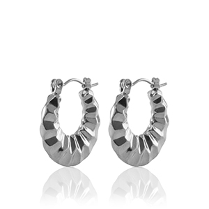 Pendientes Acero Inox criolla 20mm Plateado