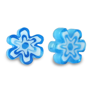 Abalorios Millefiori flor Azul turqueza azure