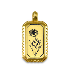 Colgantes met&aacute;licos DQ flor Dorado (sin n&iacute;quel)