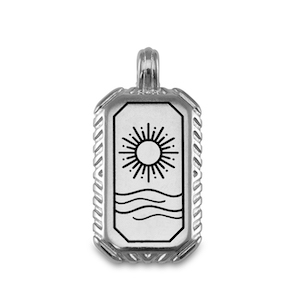 Colgantes met&aacute;licos DQ sol Plata vieja (sin n&iacute;quel)