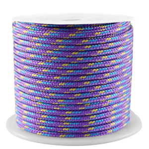 Cord&oacute;n estilo marino 2mm P&uacute;rpura-azul-dorado