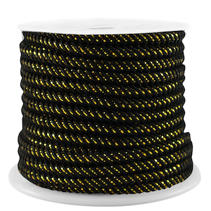 Cord&oacute;n trendy 3mm Negro-dorado
