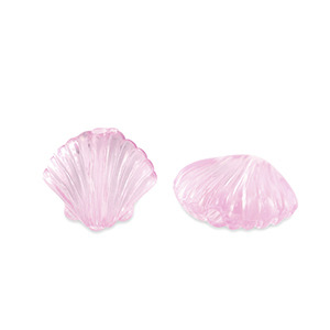 Abalorios acr&iacute;licos concha Transparente rosa azalea