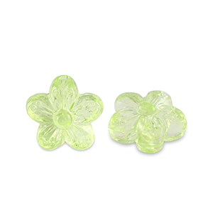 Abalorios acr&iacute;licos flor Transparente verde claro
