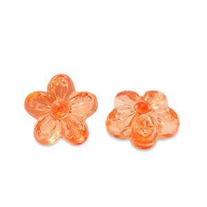 Abalorios acr&iacute;licos flor Transparente naranja