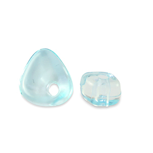 Abalorios acr&iacute;licos chips Transparente azul turqueza