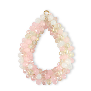 Colgantes faceteados gota Multicolor cristal-rosa