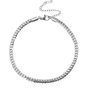 Pulseras tobillera Acero Inox serpiente Plateado