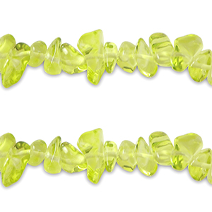 Abalorios de cristal Chips Transparente verde lima