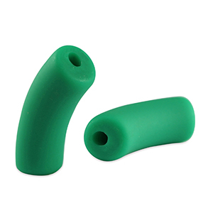 Abalorios acr&iuml;licos tubo mate verde cl&aacute;sico