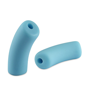 Abalorios acr&iuml;licos tubo mate Azul