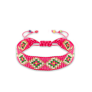 Pulseras Trendy Rosa magenta-blanco