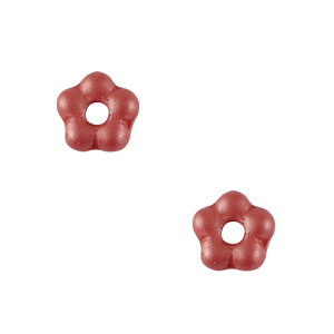 Abalorios Checos flor 5mm Rojo c&aacute;lido