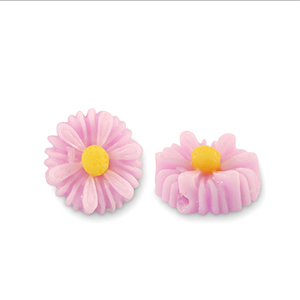 Abalorios de resina flor 12mm Rosa lila