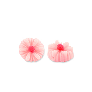 Abalorios de resina flor 8mm Rosa