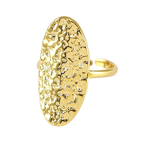 Anillos Acero Inox ovalado Dorado