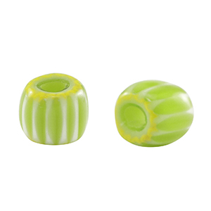 Abalorios Millefiori tubo Verde claro