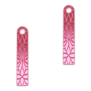 Colgantes llamativos barra flor Magenta p&uacute;rpura met&aacute;lico