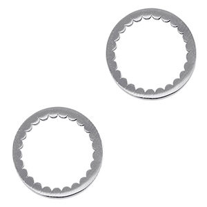 Colgantes Acero Inox entrepieza c&iacute;rculo Plateado
