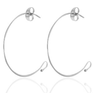 Pendientes Acero Inox Plateado
