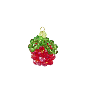 Colgantes faceteados frambuesa Dorado-rojo verde