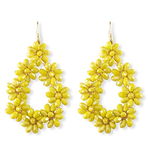 Pendientes faceteados gota Dorado-amarillo