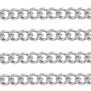 Fornituras Acero Inox cadena jasseron gourmet Plateado