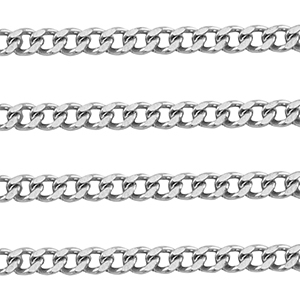 Fornituras Acero Inox cadena jasseron gourmet Plateado