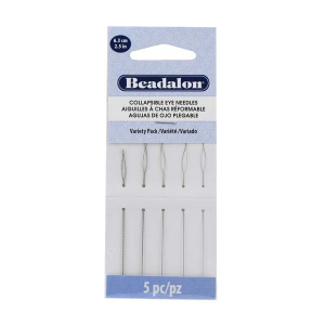 Beadalon agujas de ojo plegable 6.3cm surtido Plateado