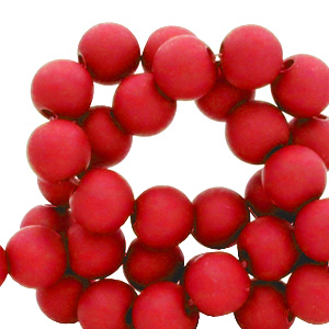 Abalorios acr&iacute;licos 6 mm Rojo fuego