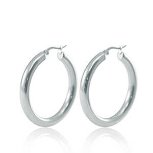 Pendientes Acero Inox criolla 40mm Plateado