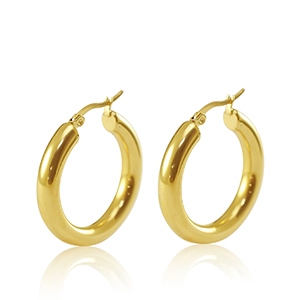 Pendientes Acero Inox criolla 30mm Dorado