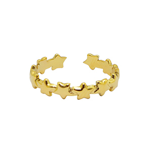 Anillos Acero Inox estrella Dorado