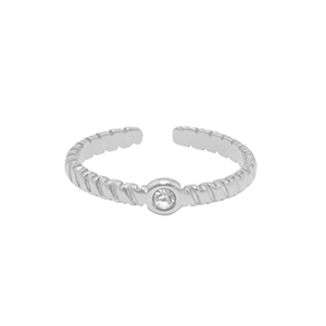 Anillos Acero Inox cristal Plateado