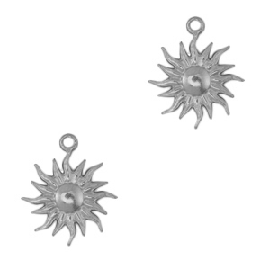 Colgantes Acero Inox sol Plata vieja